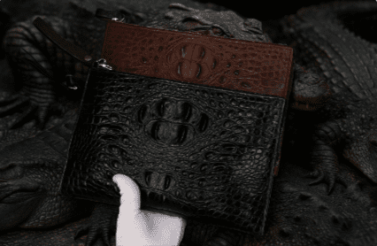 Luxury Crocodile Leather Clutch & Crossbody Bag