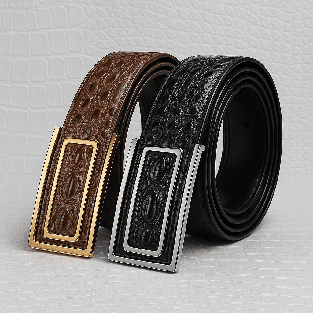 Wide Crocodile Leather Belt for Men – Premium Genuine Crocodile Skin - Image 4