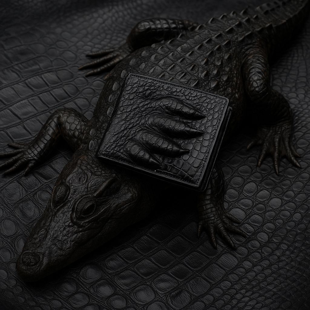Custom Bifold Crocodile Leather Wallet for Men - Image 4