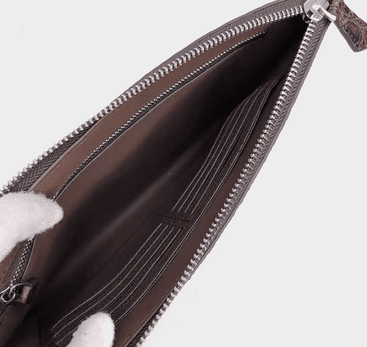 Luxury Crocodile Leather Clutch & Crossbody Bag - Image 5